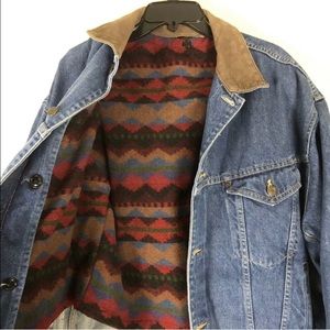 Denim Jean Jacket Aztec Lining Medium